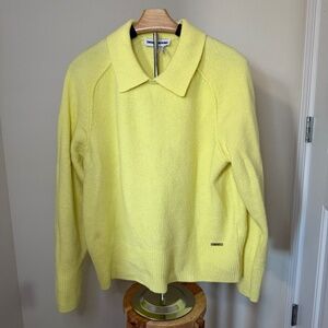 DKNY Limelight Collared Pullover Sweater | Soft Knit Classic Fit | Size XL